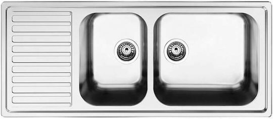 Apell Anniversario 8116 8116-112 Drop-In Spüle Links Inox Matt B116xT50cm Silber