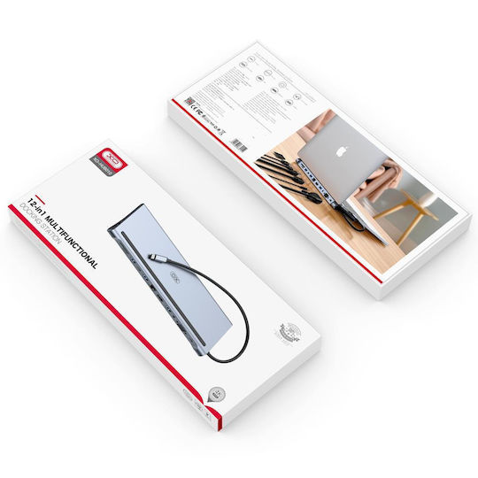 XO XO-HUB010 USB-C Docking Station με HDMI PD Γκρι
