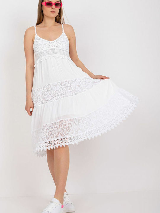 Och Bella Summer Midi Dress White