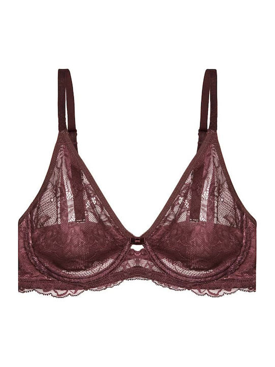 Amourette Charm Bra without Padding Underwire Brown