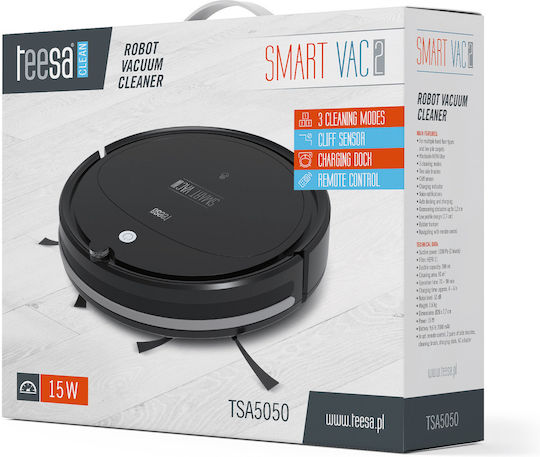 Teesa Vac 2 Σκούπα Ρομπότ & Απορρόφηση 1000Pa Μαύρη