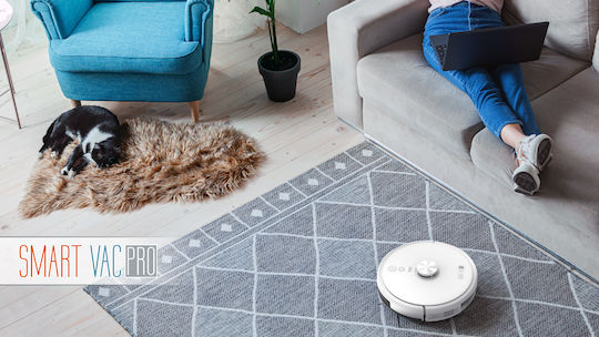 Teesa Smart Vac Pro Прахосмукачка Робот с Лазерно Картографиране и Всмукателна Мощност 3000Pa Бяла
