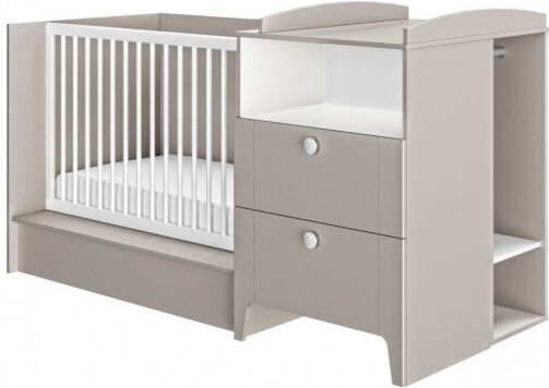 Babybett & Wiege Guimauve Graue Mond/Weiß mit Schublade