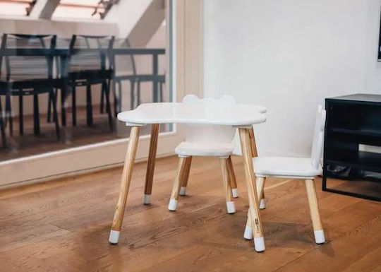 Bear Kinder Tischset mit Stühlen aus Holz Weiß 44282 FreeOn