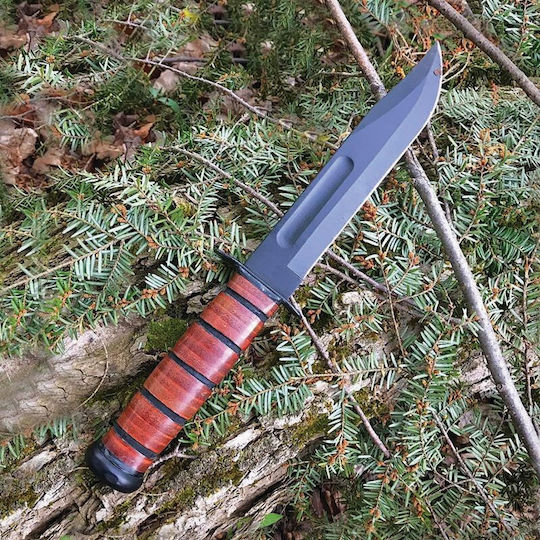 Ka-Bar Ka-Bar Survival Knife Black with Leather Sheath
