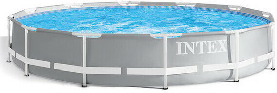 Intex Prism Metallrahmen Rundes Schwimmbecken 8592lt mit Metall-Rahmen 366x99cm Grau