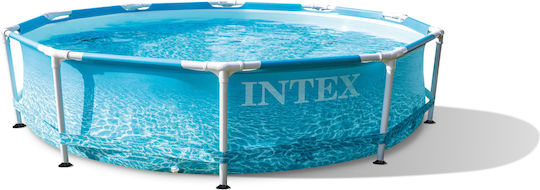 Intex Round Swimming Pool 4485lt with Metallic Frame 305x76cm Light Blue