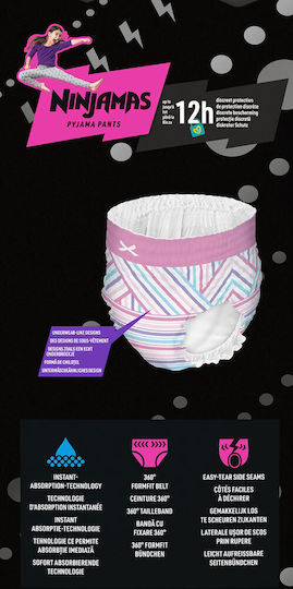 Pampers Памперси гащи Ninjamas Girl Месечен Пакет за 27-43kg 54бр