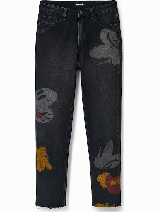 Mickey Mouse Women's Jean Trousers in Straight Line Black