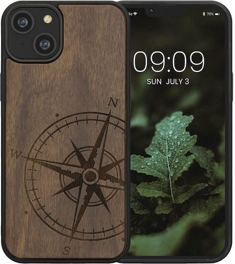 KWmobile Navigational Compass Back Cover Ξύλινο Dark Brown (iPhone 14 Plus)