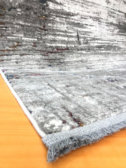 Koulis Carpets 0829C Set Modern Schlafzimmer-Teppichsets Synthetisch,Polyester/Cotton/Leather Regenbogen Gray 74-11-0109 3Stück