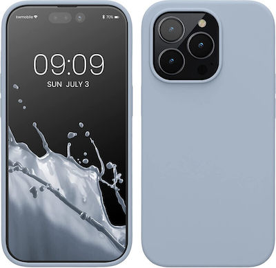 KWmobile Matte Umschlag Rückseite Silikon Light Blue (iPhone 14 Pro) 59073.58