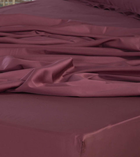 Nef-Nef Homeware Sheet Super-Double 240x270cm. Elements Bordo