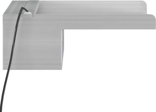 vidaXL Водопад за басейн с LED осветление от неръждаема стомана 30x21x8см Бял
