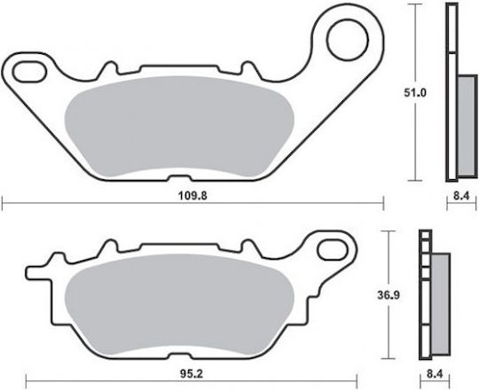 SBS Plăcuțe De Frână Pentru Motociclete Partea Din Spate Pentru Yamaha Crypton-X 135 / Crypton T-110 Pentru Yamaha Crypton-X 135 / Crypton
