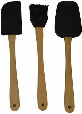 Ankor Silicone Cooking Utensil Set Black Εργαλεία Κουζίνας 3pcs