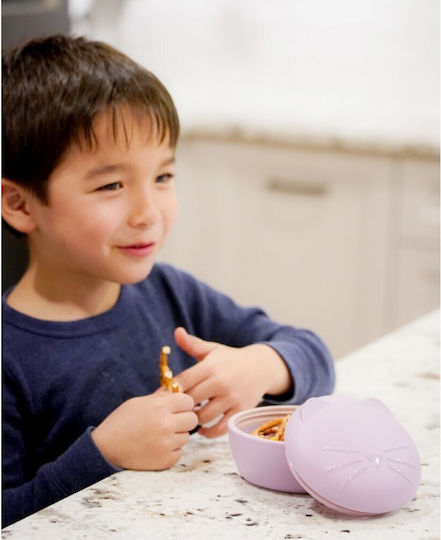 Melii Baby Food Bowl Cat made of Silicone Purple