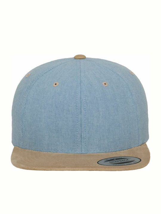 Yupoong Jockey mit geradem Schirm Blue/Beige