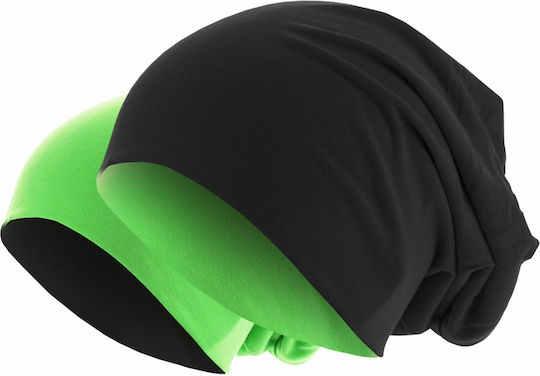 10377 Шапка Мъжки Обратим Шапка Black / Neongreen