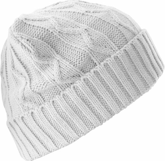 10476 Knitted Beanie Cap White