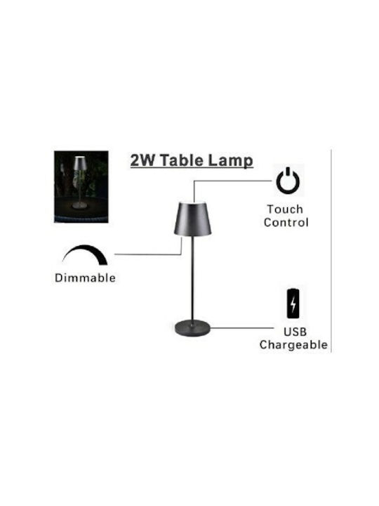Atman Leggenda Desktop Outdoor Floor Lamp 2W with Warm White Light IP44 Black