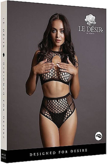 Le Désir Sexy Σετ Εσωρούχων Διχτυωτό Μαύρο 2τμχ
