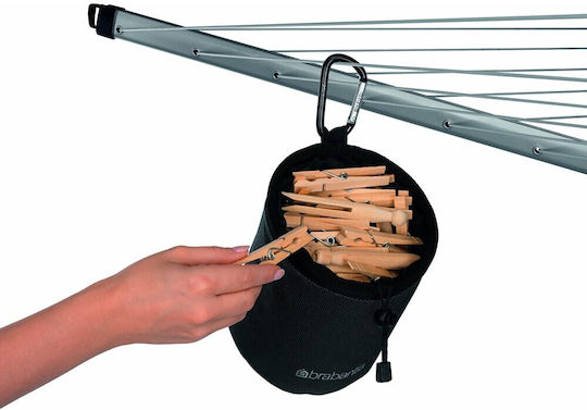 Brabantia Lift-O-Matic Folding Floor Clothes Drying Rack for Garden Metallic with Hanging Length 50m