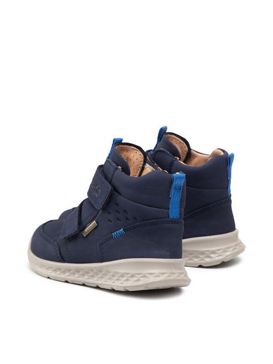 Gore Tex Suede Kids Boots with Velcro Navy Blue