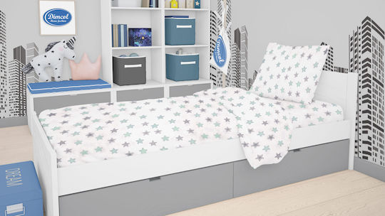 Dimcol Star Baby Cotton Pillowcase Green 35x45cm
