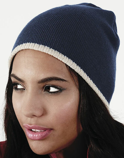 B44C Ανδρικός Beanie Σκούφος French Navy/Stone