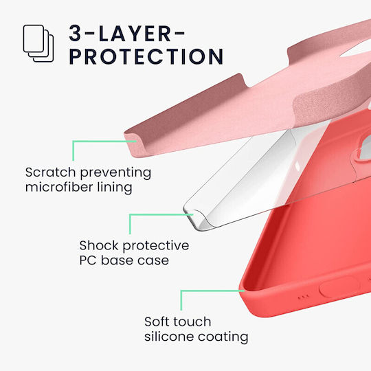 KWmobile Back Cover Σιλικόνης Neon Coral (iPhone 14 Pro)