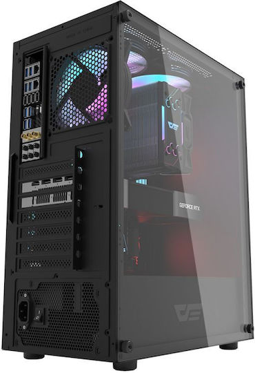 Darkflash DK100 Gaming Midi-Turm Computergehäuse mit Seitenfenster Schwarz