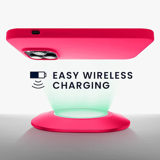 KWmobile Umschlag Rückseite Silikon Neon Pink (iPhone 14 Pro)
