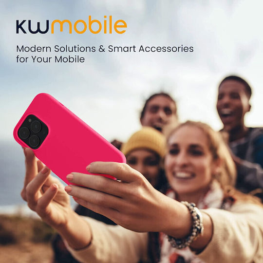 KWmobile Umschlag Rückseite Silikon Neon Pink (iPhone 14 Pro)