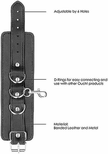 Shots Ouch White Black & White Bonded Leather Hogtie Limb Restraint Set in Black Color