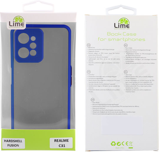 Lime Hardshell Camera Guard Задна корица Пластмаса / Силикон Blue with Yellow Keys ( Realme C31)