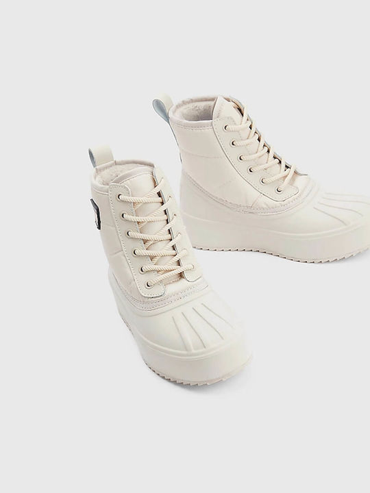 Damen Knöchelstiefel Beige