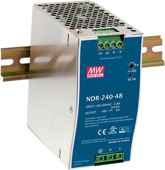 Level One Τροφοδοτικό Ράγας με Έξοδο 48V και Ισχύ 240W