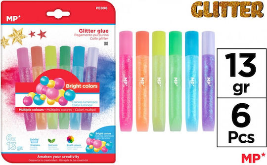 Madrid Papel Kleber Glitter Mehrfarbig 13gr Set 6Stück