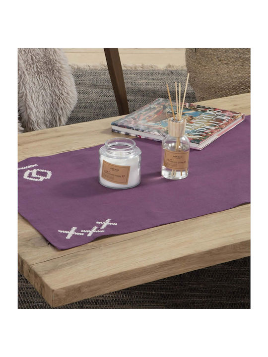 Nef-Nef Homeware Ράνερ Βαμβακερό Laoura Mauve / Ροζ Μωβ 45x150εκ.