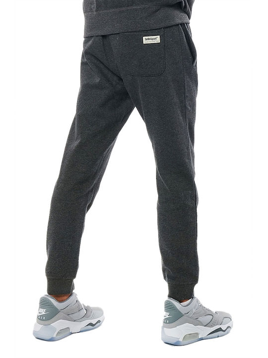 Sweatpants with Elastic Charcoal Melange / White