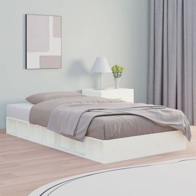 Bed Base Single made of Wood White 90x190cm.