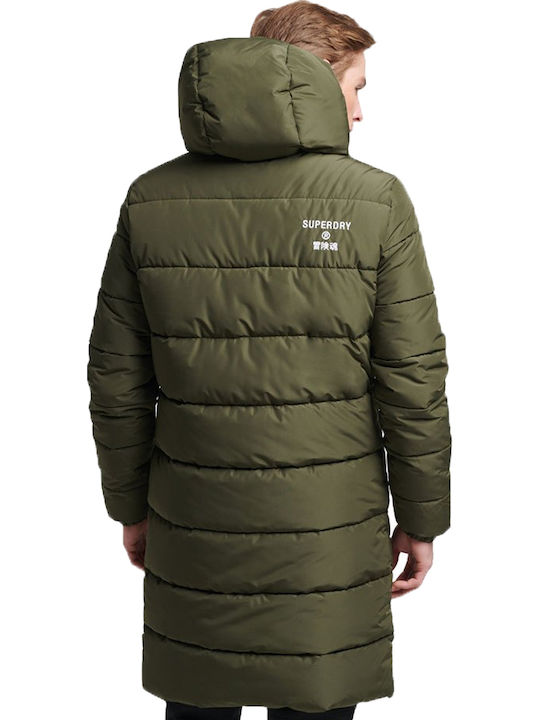 Longline Winter Jacket Puffer Dark Moss
