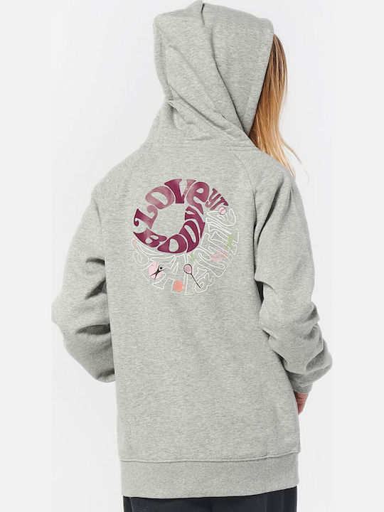 Kinder-Sweatshirt Strickjacke mit Kapuze und Taschen Grau