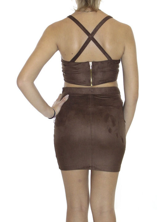 CROP TOP CENTO - 013399 - BROWN