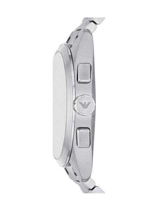 Emporio Armani Claudio Men's Watch 43mm Chronograph Battery with Silver Metal Bracelet