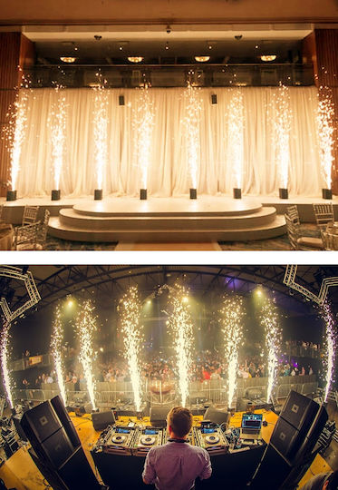 GloboStar Sirens Μηχανή Sparks LED 600W με Ασύρματο Χειριστήριο και Δυνατότητα Σύνδεσης με Κονσόλα Φωτισμού