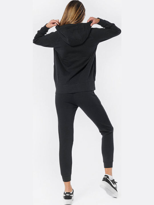 Women's Sweatshirt Jacket Hooded Black