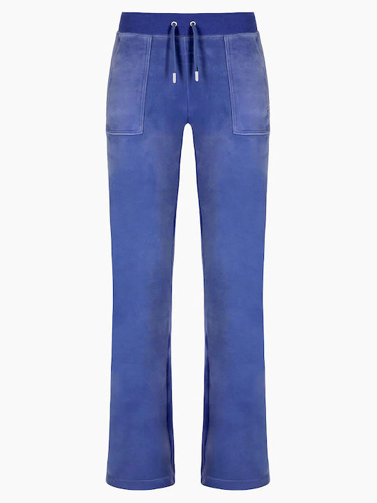 Juicy Couture Del Ray Damen-Sweatpants Blau Samt