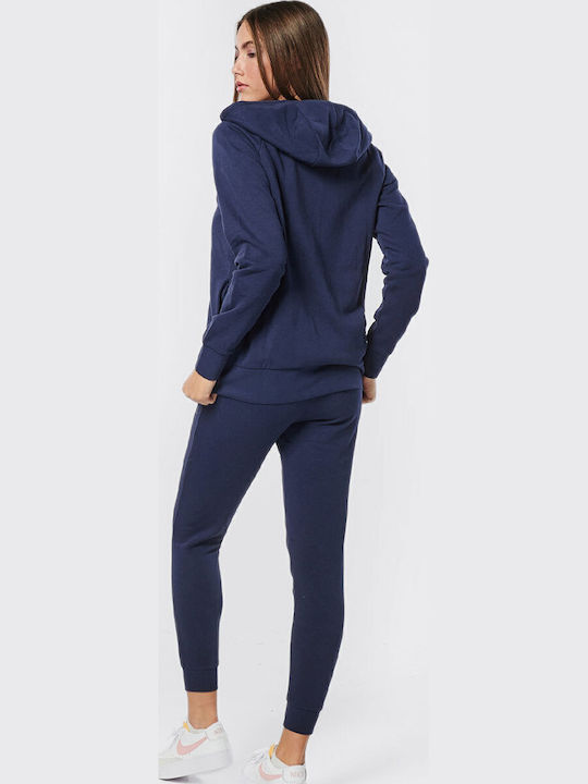 Women's Sweatshirt Jacket Hooded Navy Blue